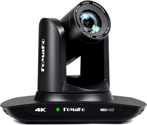 FoMaKo 4K HDMI PTZ Camera NDI HX3, AI Auto-Tracking Gen 3, 20X Optical Zoom, 3G-SDI IP USB3.0 LAN HDMI NDI PTZ Camera 4K for Church Worship Education Conferences, K20NS
