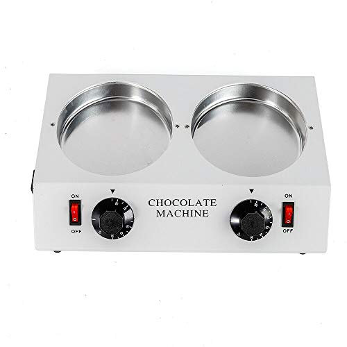 mesterth Double Pot Chocolate Melting Machine Chocolate Warmer Clear Lid Practical Handles Tabletop Chocolate Fountain Base for Parties