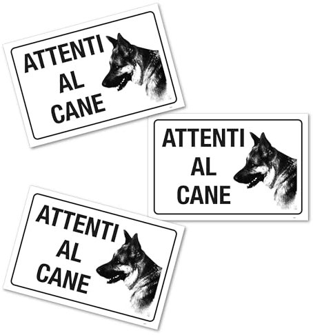 Juego de 3 carteles de atención al perro, 30 x 20 cm, de PVC, para interiores y exteriores, señal de advertencia de presencia de animales de guardia para casa, jardín, vallas y portones