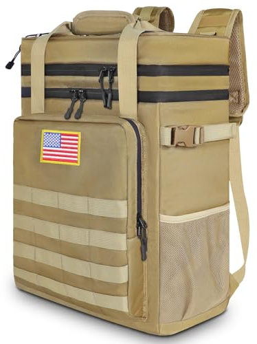 Tactical Backpack Cooler, AYAMAYA Leakproof 40 Cans Soft Cooler Backpack with Handle, Waterproof Insulated Tactical Lunch Box Bag for Work, Beach, Travel, Camping, Picnic, Hiking