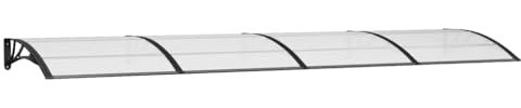 Auvent de Porte d'entrée, Marquise de Porte Extérieur Noir 400x100 cm Polycarbonate