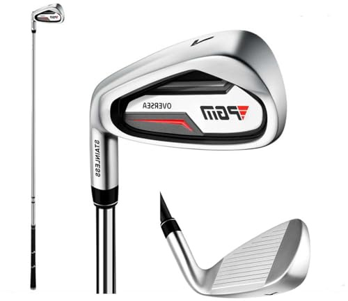 Clubs de Golf pour gauchers Fer # 7 avec Tige en Graphite ou en Acier loft à 36 degrés pour la Pratique du Fer de Golf Hommes Femmes Sports (Gauche,Men(Steel Rod))