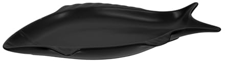 Toyvian Assiette Poisson Céramique Noire Design Léger Stable et Pratique pour Servir Repas Fête Cuisine Maison