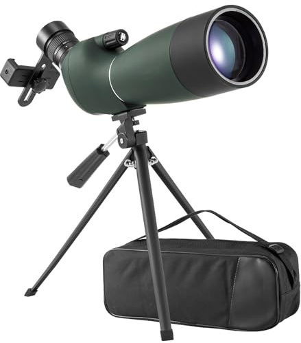 Kikarsikte med stativ och telefonadapter, HD 25–75 x 70 mm kikarsikte IP67 vattentätt dimfri BAK4 FMC 22 mm okulär lins för fågelskådning, målskytte, jakt, djurliv och landskap