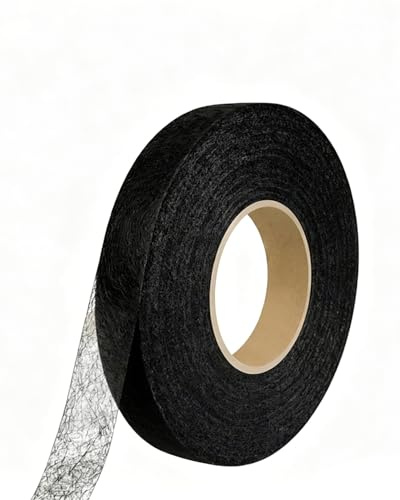 SIRLOMU Nastro Termoadesivo per Tessuti Nero 64m x 20mm, Biadesivo per Orlo Svelto Senza Cuciture. Banda di Fissaggio Termofusibile per Pantaloni, Tende, Abiti. Facile da Usare.