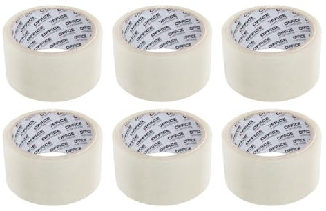 OFFICER PRODUCTS Verpackungsklebeband Farbe: Transparent/ 6 Rollen/Breite 48mm x Länge 46m/ Farbiges PP-Packband mit Acrylkleber/Verpackungsband Klebeband Paketklebeband