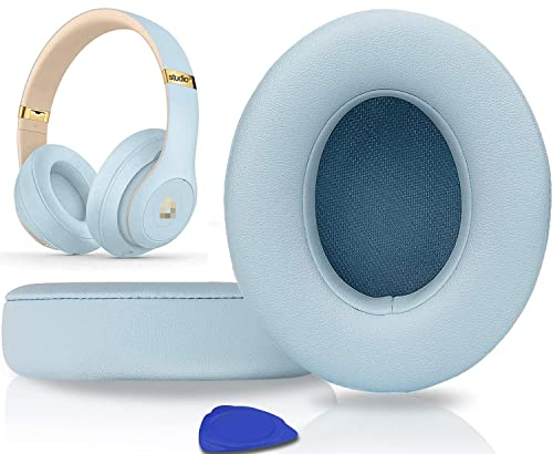 SoloWIT® Coussinets d'oreille, Oreillettes de Remplacement pour Beats Studio 3 et Studio 2 Casque Circum-aural, Cache-Oreilles Couverts en Cuir Protéine, Supression de Bruit Mousse à Mémoire