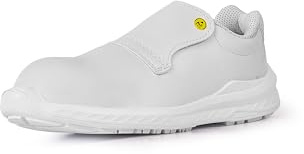 U-Power Red Industry® Madrid, Calzado de seguridad unisex, bajo, cómodo y ligero, inserto Infinergy, blanco sin cordones, parte superior seca, repelente al agua - White 37