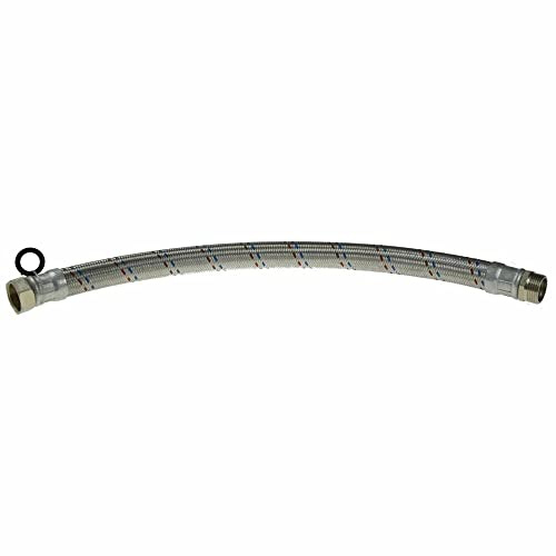 Pansarslang 1 tum, flexslang 30–100 cm, vattenverk, längdval DN25 böj rak (60 cm rak)