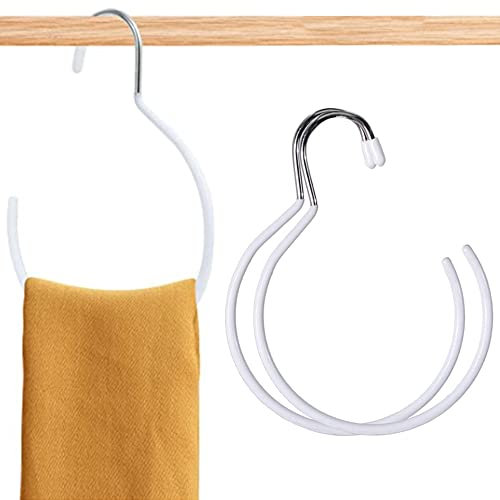 3 PCS Belt Rings Tie Holder Circle Shape Clothes Hanger Tie Holders with Hooks Scarf Ring Hanger Belt Rack for Bath Towel Wardrobe Ties Scarves Belt Handbags