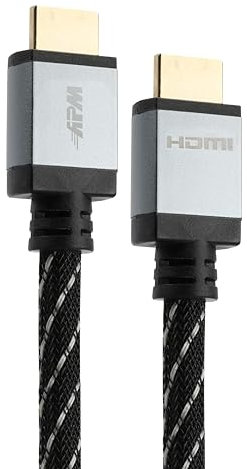 apm Câble HDMI Certifié 2.1, 3M, Qualité Vidéo Ultra HD 8K@60Hz / 4K@120Hz, Ultra High Speed 48Gbps HEC, eArc, HDR, Dolby Atmos, Compatible avec TV PC Blu-ray Xbox PS4 PS5 Gaming, 590495