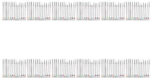 Leihao 0.6mm-2.0mm 130Pcs de Destornilladores para Relojeros de Gafas Vidrio de Destornilladores Planos de Ranura Assort.