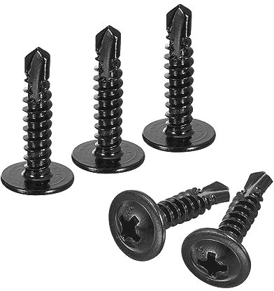 QUARKZMAN Phillips Cabeza Autoperforante Tornillos, 50uds #8x3/4 410 Acero Inoxidable Autotaladrante Tornillo Chapa, Negro