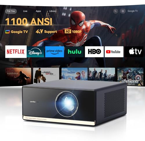 Wanbo X5S 1100 ANSI Smart Projector 4K HDR10 Dolby Audio HDMI 2.1