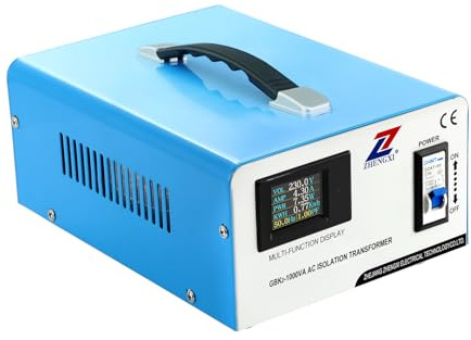 ZHENGXI ELECTRIC Trasformatore di separazione 230 V, trasformatore da 1000 W, display HD, senza Nose, 2 prese di uscita