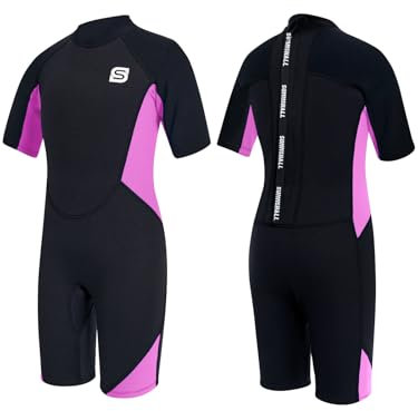 Summshall 2mm Neoprenanzug Kinder | Thermischer Badeanzug für Schwimmen Tauchen Surfen | Wärmender Kurzarm Neoprenanzug Mädchen Jungen Jugen | UV-Schutz & Ultra Dehnbar