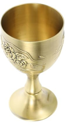 IMIKEYA Copa De Retro Relieve Bronce Elegante Vaso Para Bebidas Espirituosas Para Bar y Uso Diario