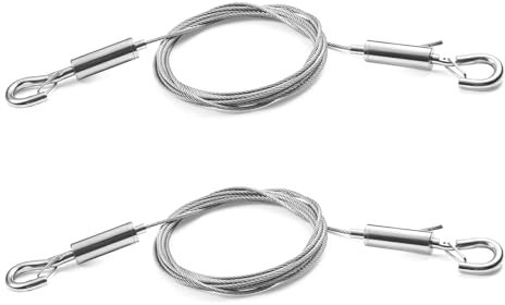 2 Pcs Picture Hanging Wire Kit, 2m x1.5mm Stainless Steel Heavy Duty Hanging Rope, Adjustable Picture Hanging Kit with Hooks, Hanging Cord for Potted Plants, for Mirrors Photo Frames Flower Pots