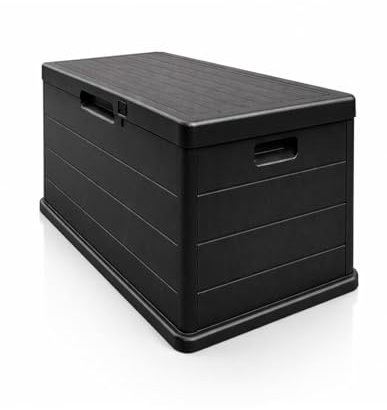 Jardin202 - Baúl Exterior Grande 170L / 340L de Resina para Jardín y Terraza | Arcón de Almacenaje | Impermeable | Resistente UV | Antracita | 170 L