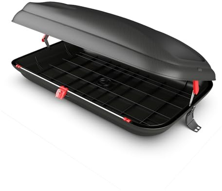 GYMAX Coffre de Toit Voiture, Sac de Toit Rigide vec Clés de Sécurité, de Transport Étanche et Robuste en PP, Design Aérodynamique, pour Voyage, Déménagement (250L)