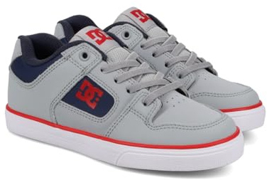 DC Shoes Pure Elastic – Scarpe per Bambini, Grigio/Blu, 36 EU