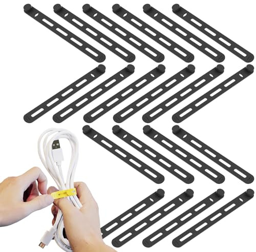 Correas de cable de silicona, organizador de cables elásticos multiusos para agrupar y sujetar cables, organizador de alambre de alta elasticidad para cocina, oficina, hogar, escuela, coche, viajes