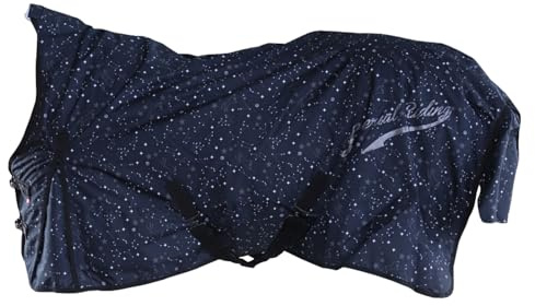 Imperial Riding - Outdoordecke 600D IRHSuper-Dry Stardust – als Regendecke, Übergangsdecke & Winterdecke – wasserdichte Weidedecke mit Füllung – Pferdedecke in Schwarz – 145cm (50g)