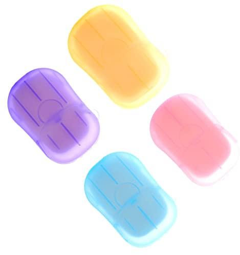Papel de jabón desechable colorido | 1 caja de jabón de papel desechable, mini estuche portátil, 20 hojas, hojas de de tocador para lavado de viajes, baño de manos, para acampar al aire libre