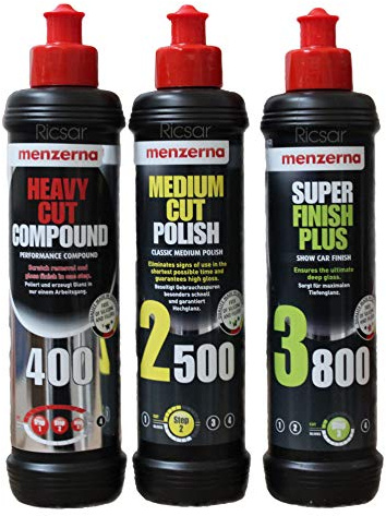 Menzerna 250ml Sample Kit - Heavy Cut Compound 400 & Medium Cut Polish 2500 & Super Finish Plus 3800