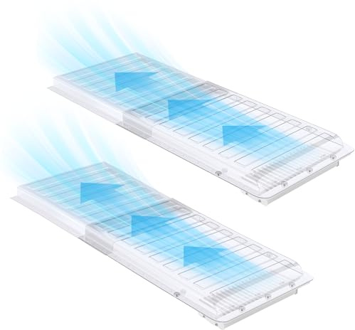 Touri 2 Pack Magnetic Air Vent Extender for Under Furniture, Upgraded Thickened Floor Vent Deflectors for Home Floor, Thick PET Material, Fits 10 to 12 Floor Registers, Extends up to 28 Long