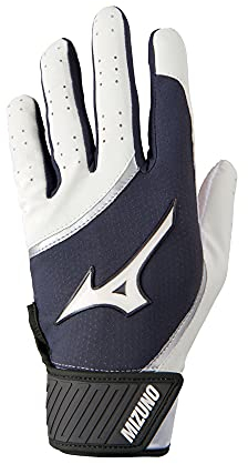 Mizuno MVP Baseball-Schlaghandschuh für Erwachsene, Weiß/Grau, Größe L