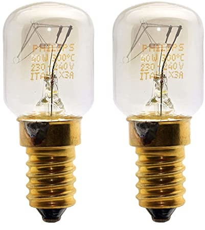 Quebec Oven Pygmy Lamp | SES E14 Small Edison Screw - Warm White Clear - Incandescent Traditional Replacement Light Bulb - Pack of 2 [Energy Class G] (40W Oven Light Bulb E14 Pygmy Lamp)(40.0, Watts)