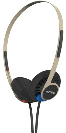 Koss KPH40 Utility On-Ear Headphones, Detachable Interchangeable Cord System, Ultra Lightweight Design (Rhythm Beige)