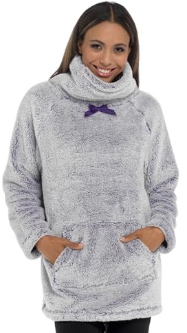 Lora Dora Womens Snuggle Fleece Cowl Lilac UK 16-18
