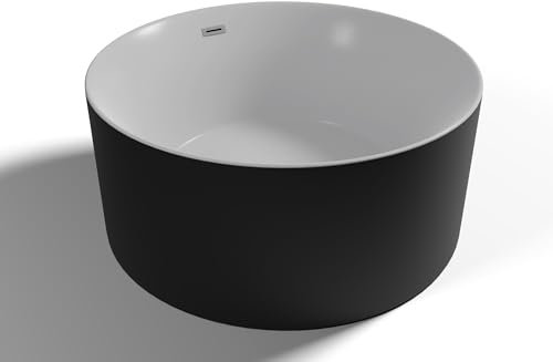 SPALINA Loom 2.0 Noire - Bañera exenta Redonda L. 130 x l. 130 cm