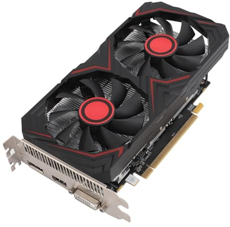 Bewinner RX580-Grafikkarte, 8 GB GDDR5 256-Bit-GPU-Grafikkarten, 2560 X 1600 Desktop-Grafikkarte für Büro und Gaming, 3DP HDMI-Ausgang, PCI Express 2.0 mit Zwei Lüftern