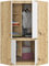 BDW - Eckschrank Schlafzimmer - Kleiderschrank Groß - Schrank 100 cm breit, 180 cm hoch - Eckkleiderschrank mit Kleiderstange und Einlegeböden - Kleiderschrank Artisan-Eiche, Weiß