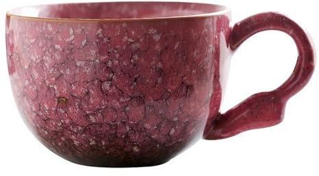 Dowbom Ciotola da zuppa con manico, tazze da brodo da 600 ml, ciotole da zuppa con manici, tazza per zuppa per microonde (rosa)