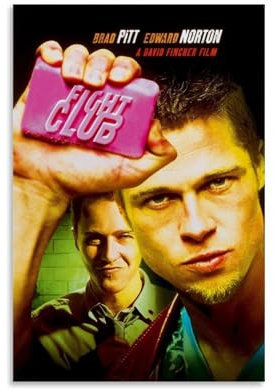 Hotoice Fight Poster sur toile vintage du film Club des années 90 - Décoration murale pour chambre à coucher - 30 x 45 cm