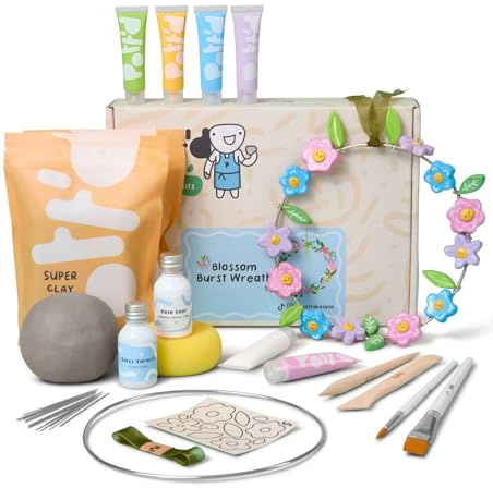 Pott'd Mini Pottery Kit | Lufttorkad lera keramik kit för vuxna | Inkluderar färger, borstar och keramikverktyg | GRATIS steg-för-steg-handledning online | Perfekt för nybörjare | Ta med studion till