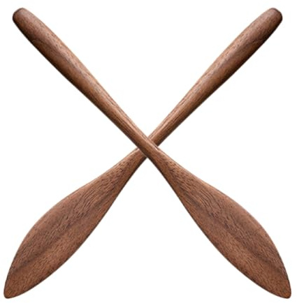 SHINEOFI Spatules à Beurre en Bois de Noyer Noir 15X2 CM Lot de 2 Racloirs Multifonctions pour Confiture Miel et Fromage Ustensiles Compacts et Résistants pour Usage Domestique et