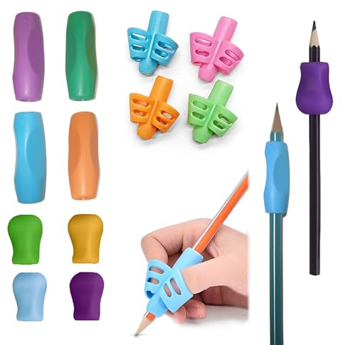 JYXNU 12 Pezzi Aiuto per La Scrittura per Bambini, Gommino Impugnatura Matitabambini, pencil grips, Impugnature Matita, Impugnatura Matita bambini, Strumento di Correzione Della Postura di Scrittura