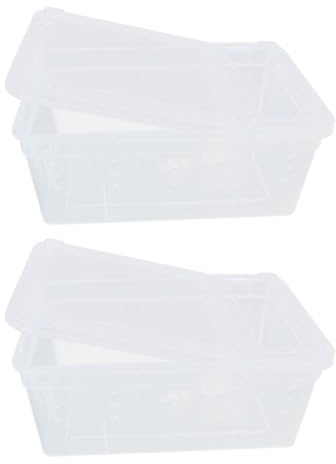 Veemoon Lot de 2 Boîtes Alimentaires pour Reptiles Transparentes Ventilation, Contenant pour Nourriture et Élevage D'insectes, Adaptées aux Lézards, Tortues et Petits Reptiles,