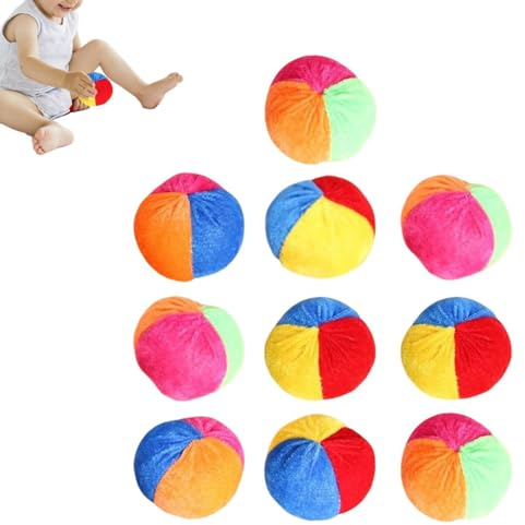 Hacky Ball - Confezione da 10 Palline da Footbag per Adulti | Similpelle Scamosciata Multicolore, Sacchetti Morbidi per Calci, Gioco Lancio Feste, Kit Principianti