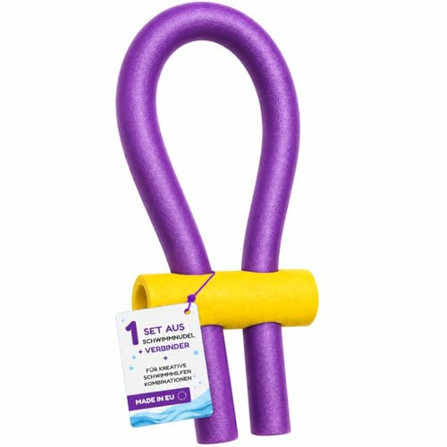 Schwimmnudel Set 160 cm – Poolnudel & Schwimmhilfe für Kinder und Erwachsene – Verschiedene Mengen mit optionalen Verbindern – Ideal für Pool, Schwimmunterricht (Lila + 1x 6 Loch Verbinder)