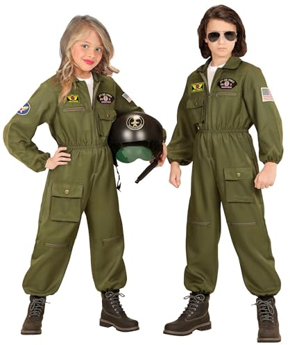 W WIDMANN MILANO Party Fashion unisex - barn Kinderkostüm Kampfjetpilot barn kostym fighter jetpilot (1-pack)
