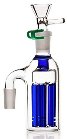 Glass Bong Ash Catcher 14.4mm with Bong pre-Coolers and Honeycomb Glass Ashcatcher Oil Rig Hookah Pipe Bowls with Bongs Accessory Bowl for Smoking Water Bong Bowl 14cm Giveaway Silicon tubing