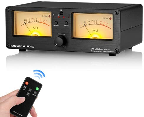 Dual Analog VU Meter Audio-Umschalter 2-Wege Verstärker/Lautsprecher Audio Switcher Box Amp Selector DB Panel Display (VU3)