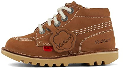Kickers Unisex Kids Kick Hi Classic Ankle Boots with Zip | Extra Comfortable | Added Durability | Premium Quality, Brown, 11 UK Child