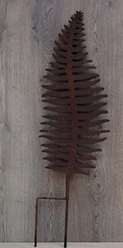 Gartenstecker Farn 100 cm aus Metall Edelrost Rost Garten Deko Landhaus Shabby chic Vintage Blumen